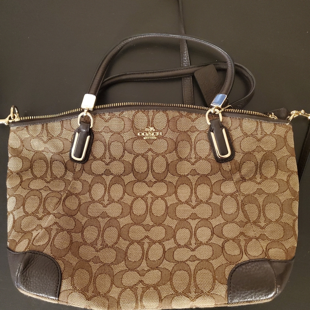Brown Coach Signature Logo Purse